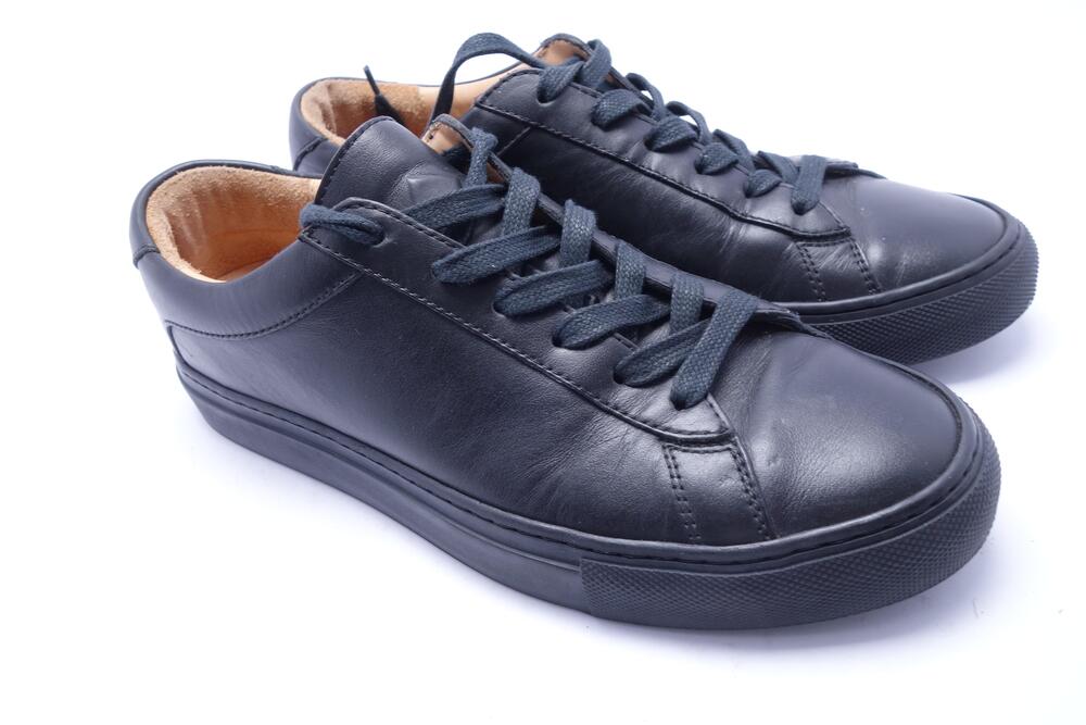 KOIO Shoes Womens Size 7.5 Black Leather Low Top Athletic Sneakers Made Italy